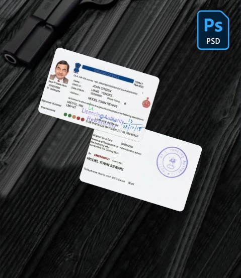 India driving license version 5 PSD